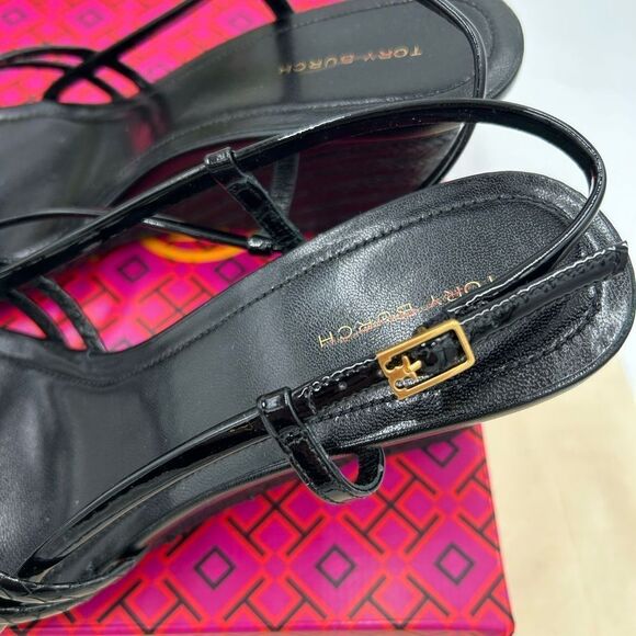 Women’s Tory Burch multi strap wedge sandal, snake embossed 75 mm size 9.5 - Picture 6 of 10